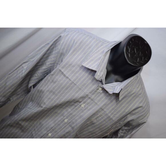 26266 Mens Hugo Boss Orange Label Striped Long Sleeve Dress Shirt Size XL - Picture 4 of 9